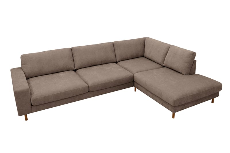 Scandi Djup 4-sits Soffa med Schäslong Höger i Tyg - Mörkbrun - Products - Möbler - Soffa - Divansoffa & schäslongsoffa - 4 sits soffa med divan
