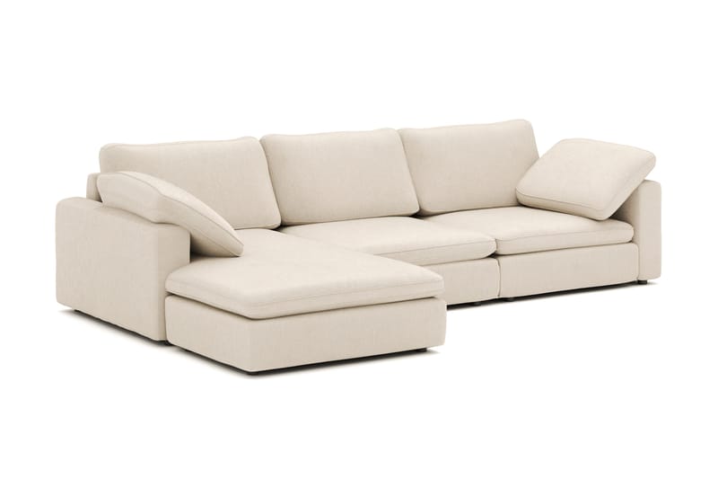Visby 4-sits L-formad Djup Vändbar Soffa med Divan i Tyg - Beige - Products - Möbler - Soffa - Divansoffa & schäslongsoffa - 4 sits soffa med divan