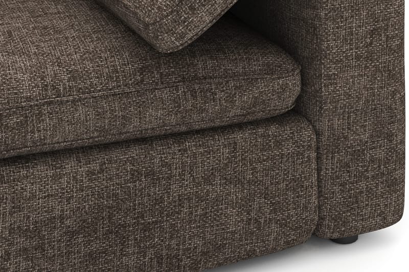 Visby 4-sits L-formad Djup Vändbar Soffa med Divan i Tyg - Mörkbrun - Products - Möbler - Soffa - Divansoffa & schäslongsoffa - 4 sits soffa med divan