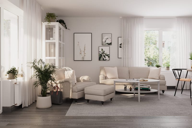 Howard Classic 3-sits Tygsoffa - Beige - Products - Möbler - Soffa - 3 sits soffa