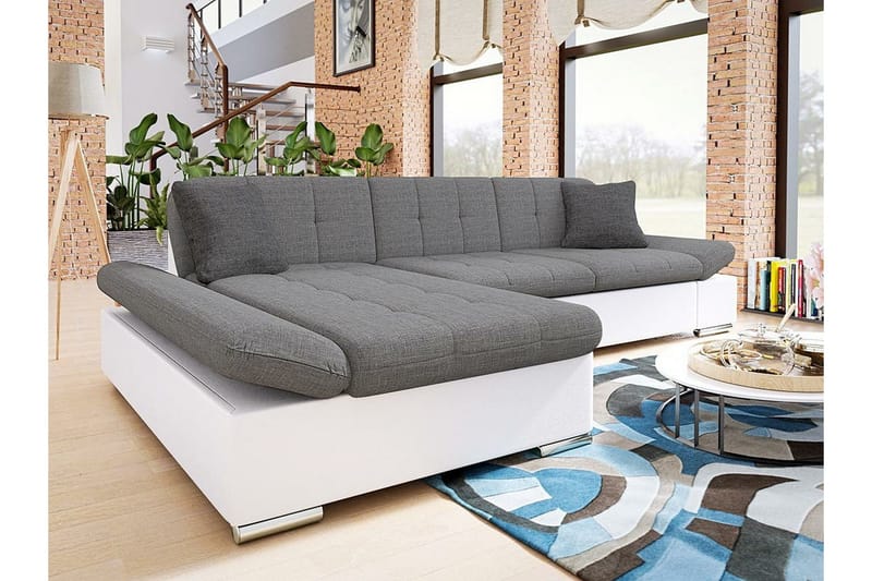 Kintore 3-sits Hörnsoffa Light Grey/White - Products - Möbler - Soffa - Skinnsoffa