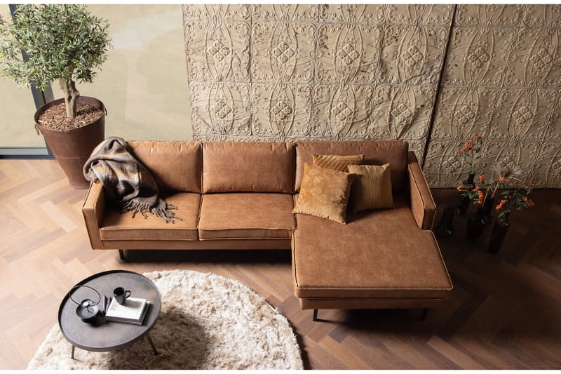 Lissbon Divansoffa Höger - Cognac - Products - Möbler - Soffa - Skinnsoffa