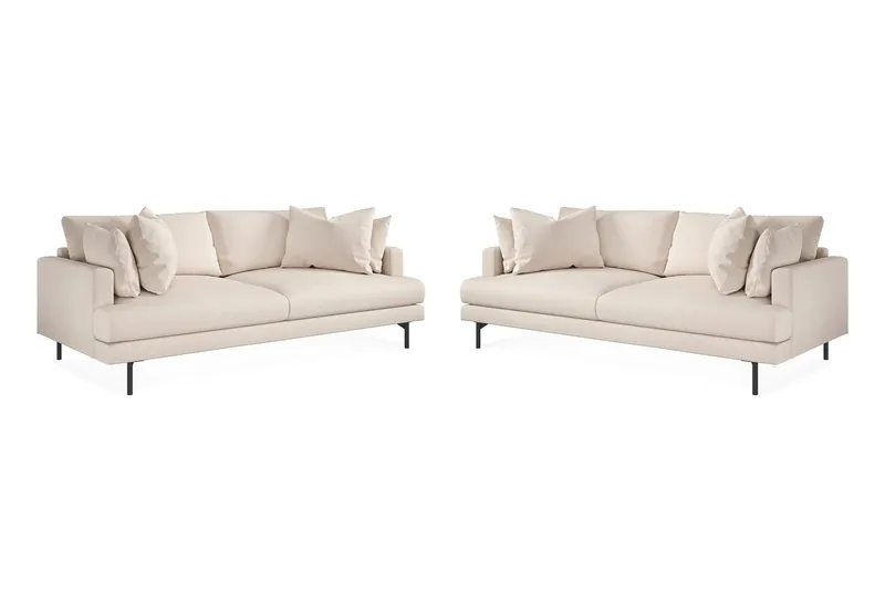 Menard Soffgrupp 4-sits + 4-sits Djup Tygsoffa 225 cm bred, Beige
