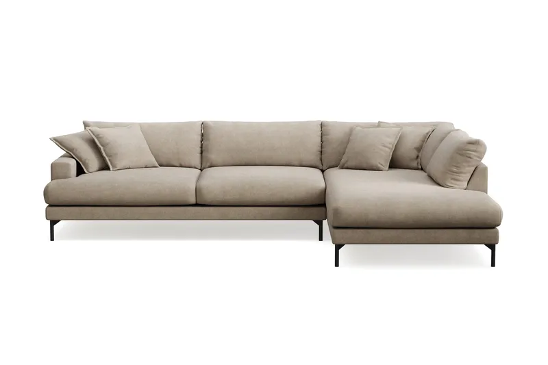 Menard Premium 5-sits Högervänd L-formad Djup Schäslongsoffa i Tyg - Brun - Products - Möbler - Soffa - Divansoffa & schäslongsoffa
