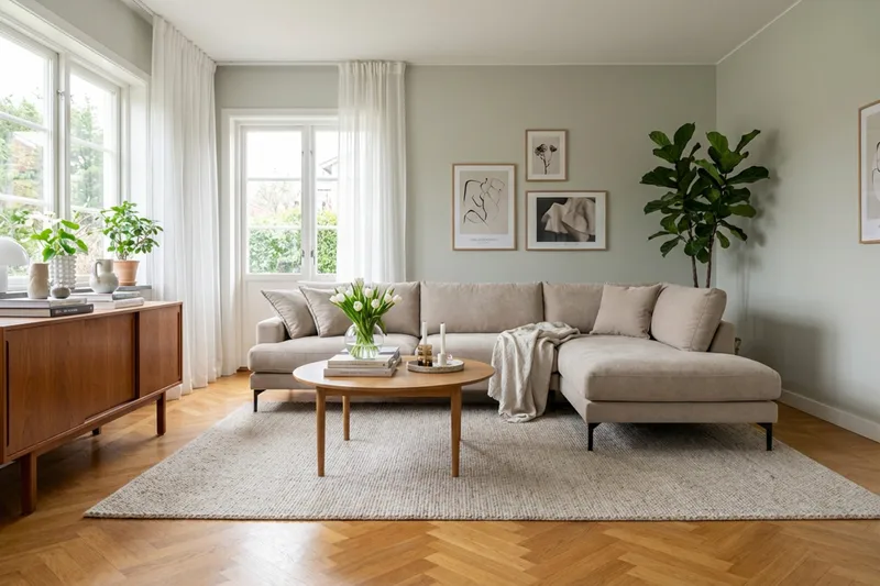 Menard Premium 5-sits Högervänd L-formad Djup Schäslongsoffa i Tyg - Brun - Products - Möbler - Soffa - Divansoffa & schäslongsoffa