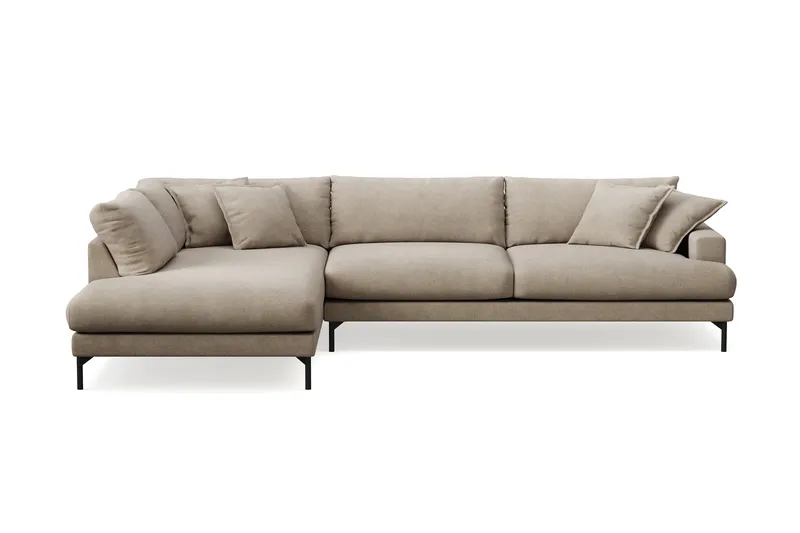 Menard Premium 5-sits Vänstervänd L-formad Djup Schäslongsoffa i Tyg - Brun - Products - Möbler - Soffa - Divansoffa & schäslongsoffa