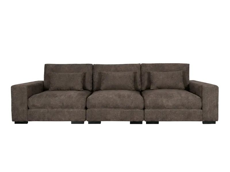 Dubai 3-sits soffa Extra Djup i Chenille - Mörkbrun - Products - Möbler - Soffa - Modulsoffa - Komplett modulsoffa