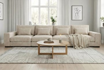 Dubai 4-sits soffa Extra Djup i Chenille - Beige - Products - Möbler - Soffa - Modulsoffa - Komplett modulsoffa