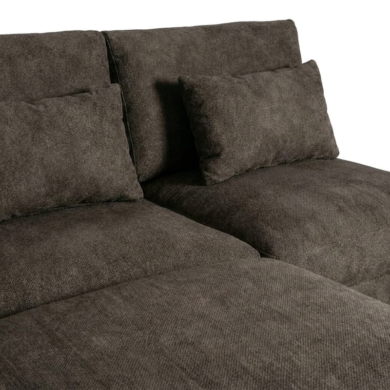 Dubai Divansoffa Vänster Extra Djup i Chenille - Mörkbrun - Products - Möbler - Soffa - Modulsoffa - Komplett modulsoffa