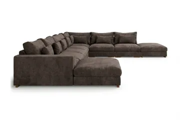 Dubai U-modulsoffa Large med Divan Vänster Extra Djup i Chenille - Mörkbrun - Products - Möbler - Soffa - Modulsoffa - Komplett modulsoffa