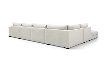 Dubai U-modulsoffa med Divan Höger Sammet Extra Djup - Vit - Products - Möbler - Soffa - Modulsoffa - Komplett modulsoffa
