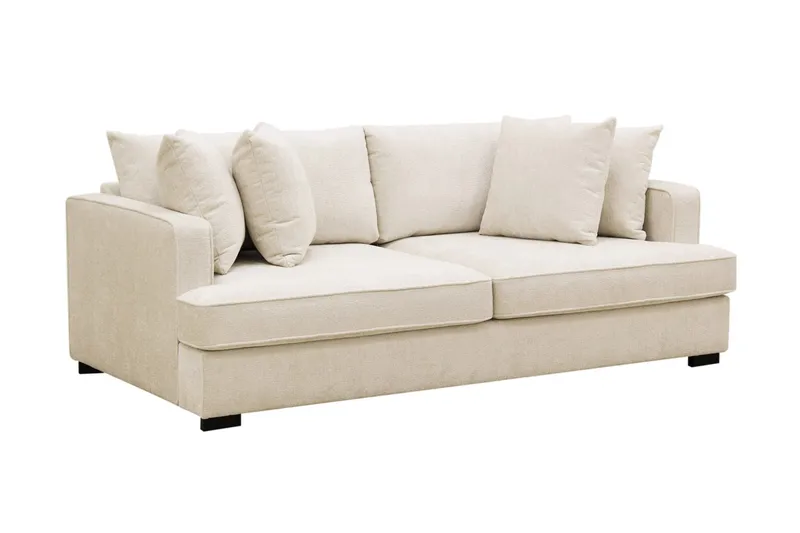 Rossita 3-sits Djup Soffa i Chenille - Beige - Products - Möbler - Soffa - 3 sits soffa