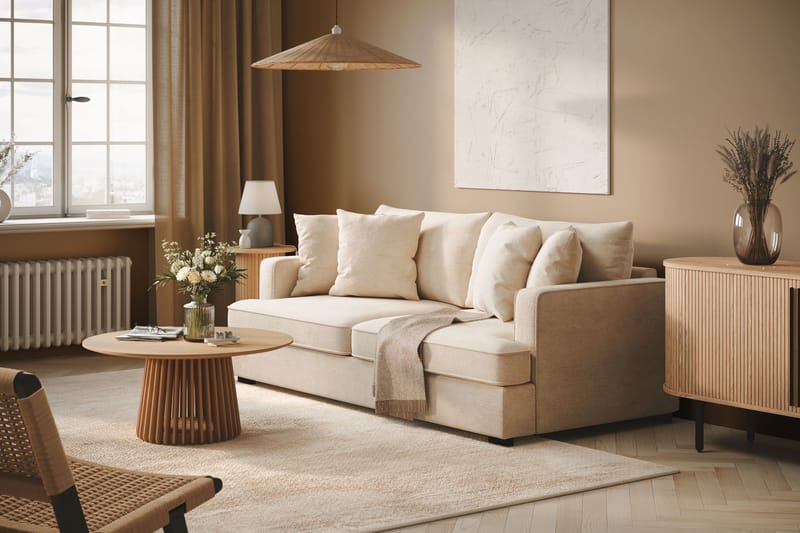 Rossita 3-sits Djup Soffa i Chenille - Beige - Products - Möbler - Soffa - 3 sits soffa
