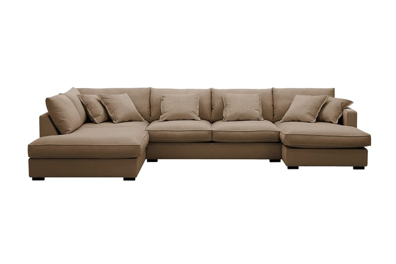 Rossita Lyx 5-sits Högervänd U-formad Extra djup Soffa med Divan och Schäslong i Manchester - Ljusbrun - Products - Möbler - Soffa - U-soffa