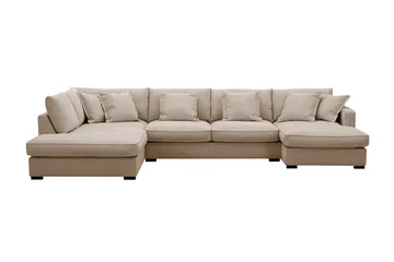 Rossita Lyx 5-sits Högervänd U-formad Extra djup Soffa med Divan och Schäslong i Tyg