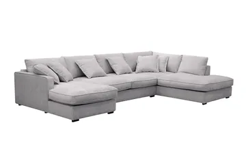 Rossita Lyx 5-sits Vänstervänd U-formad Extra djup Soffa med Divan och Schäslong i Chenille - Grå - Products - Möbler - Soffa - U-soffa