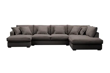Rossita Lyx 5-sits Vänstervänd U-formad Extra djup Soffa med Divan och Schäslong i Manchester - Brun - Products - Möbler - Soffa - U-soffa