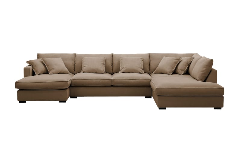Rossita Lyx 5-sits Vänstervänd U-formad Extra djup Soffa med Divan och Schäslong i Manchester - Ljusbrun - Products - Möbler - Soffa - U-soffa