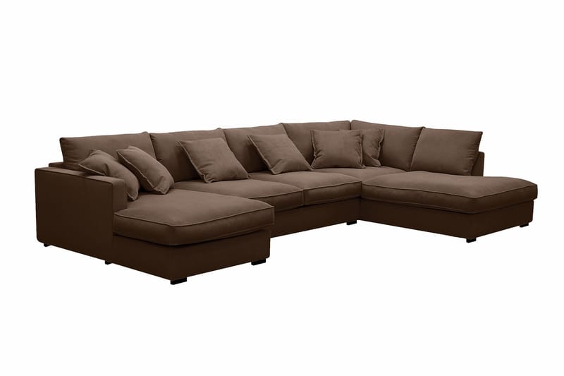 Rossita Lyx 5-sits Vänstervänd U-formad Extra djup Soffa med Divan och Schäslong i Manchester - Mörkbrun - Products - Möbler - Soffa - U-soffa