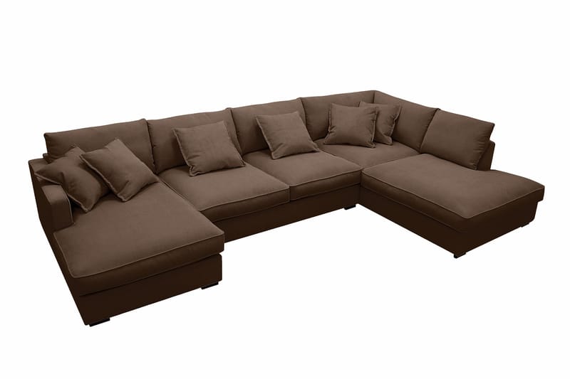 Rossita Lyx 5-sits Vänstervänd U-formad Extra djup Soffa med Divan och Schäslong i Manchester - Mörkbrun - Products - Möbler - Soffa - U-soffa