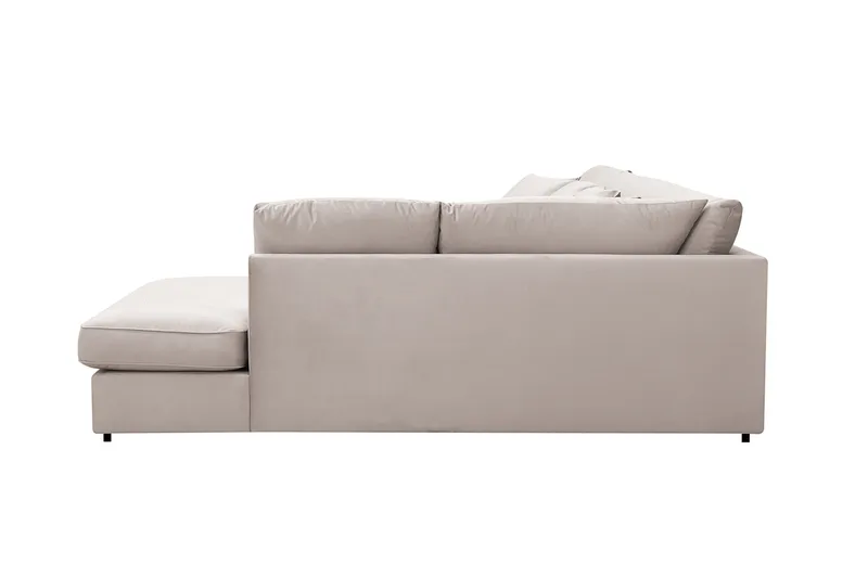 Rossita Lyx 5-sits Vänstervänd U-formad Extra djup Soffa med Divan och Schäslong i Sammet - Beige - Products - Möbler - Soffa - Sammetssoffa