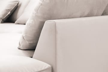 Rossita Lyx 5-sits Vänstervänd U-formad Extra djup Soffa med Divan och Schäslong i Sammet - Beige - Products - Möbler - Soffa - Sammetssoffa