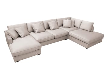 Rossita Lyx 5-sits Vänstervänd U-formad Extra djup Soffa med Divan och Schäslong i Sammet - Beige - Products - Möbler - Soffa - Sammetssoffa