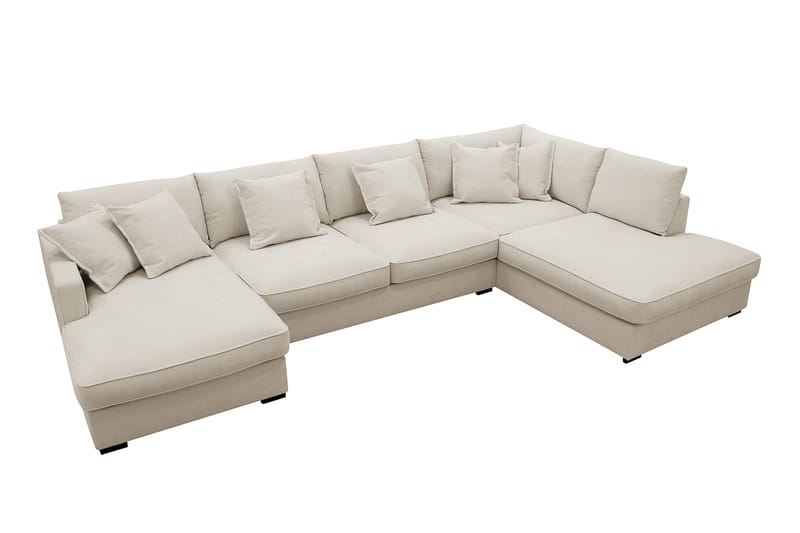 Rossita Lyx 5-sits Vänstervänd U-formad Extra djup Soffa med Divan och Schäslong i Tyg - Beige - Products - Möbler - Soffa - U-soffa