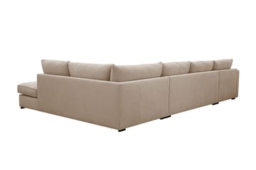 Rossita Lyx 5-sits Vänstervänd U-formad Extra djup Soffa med Divan och Schäslong i Tyg - Ljusbrun - Products - Möbler - Soffa - U-soffa