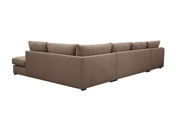 Rossita Lyx 5-sits Vänstervänd U-formad Extra djup Soffa med Divan och Schäslong i Tyg - Mörkbrun - Products - Möbler - Soffa - U-soffa