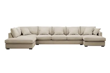 Rossita Lyx 6-sits Högervänd U-formad Extra djup Soffa med Divan och Schäslong i Manchester - Kräm - Products - Möbler - Soffa - U-soffa