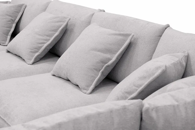 Rossita Lyx 6-sits Vänstervänd U-formad Extra djup Soffa med Divan och Schäslong i Chenille - Grå - Products - Möbler - Soffa - U-soffa