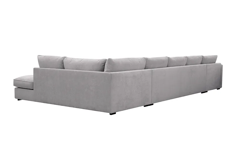 Rossita Lyx 6-sits Vänstervänd U-formad Extra djup Soffa med Divan och Schäslong i Chenille - Grå - Products - Möbler - Soffa - U-soffa