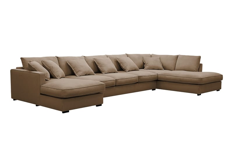 Rossita Lyx 6-sits Vänstervänd U-formad Extra djup Soffa med Divan och Schäslong i Manchester - Ljusbrun - Products - Möbler - Soffa - U-soffa