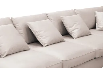 Rossita Lyx 6-sits Vänstervänd U-formad Extra djup Soffa med Divan och Schäslong i Sammet - Beige - Products - Möbler - Soffa - Sammetssoffa