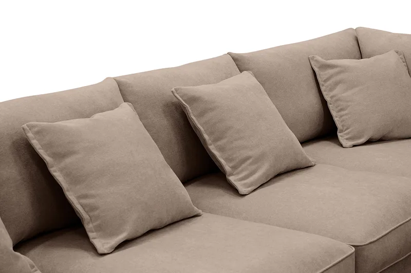 Rossita Lyx 6-sits Vänstervänd U-formad Extra djup Soffa med Divan och Schäslong i Tyg - Mörkbrun - Products - Möbler - Soffa - U-soffa
