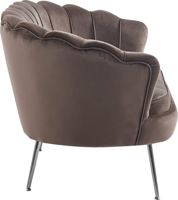 Soffa 2-sits brun sammet med kromade ben - Brun - Products - Möbler - Soffa - Sammetssoffa
