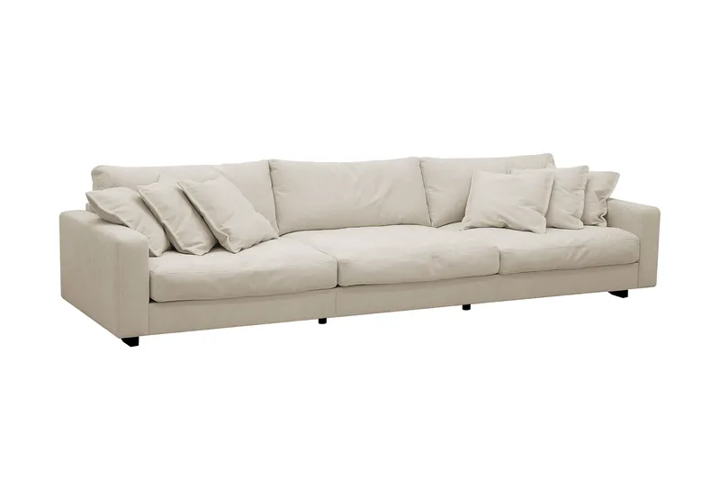 Valencia Soffgrupp Extra Djup 5-sits Soffa + Fotpall i Chenille - Beige - Products - Möbler - Soffa - Hörnsoffa