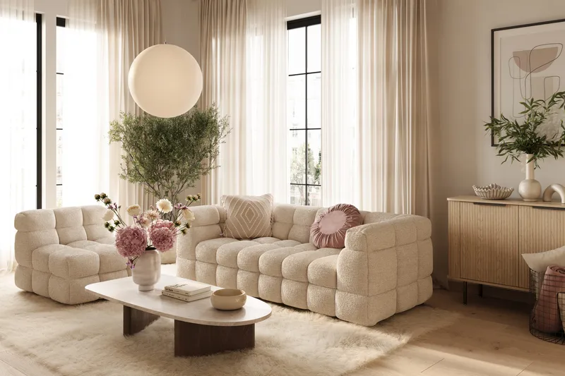 Elise Bubblig Fåtölj - Beige Teddy - Products - Möbler - Fåtölj & stolar - Fåtölj - Fåtölj utan armstöd