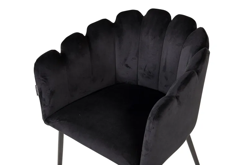Limhamn Karmstol Sammet - Svart - Products - Möbler - Fåtölj & stolar - Matstol & köksstol
