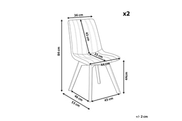 Matstol 2 st beige CALGARY - Beige - Products - Möbler - Fåtölj & stolar - Matstol & köksstol