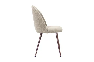 Nibe Plus Matstol - Greige Bouclé / Metallben Valnöt - Products - Möbler - Fåtölj & stolar - Matstol & köksstol