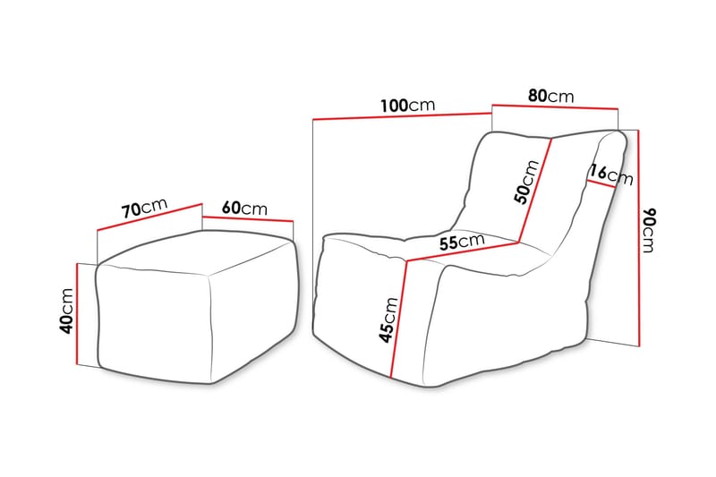 Afridi Sittpuff Utomhus 100 cm - Beige - Products - Möbler - Fåtölj & stolar - Pall & puff - Sittpuff