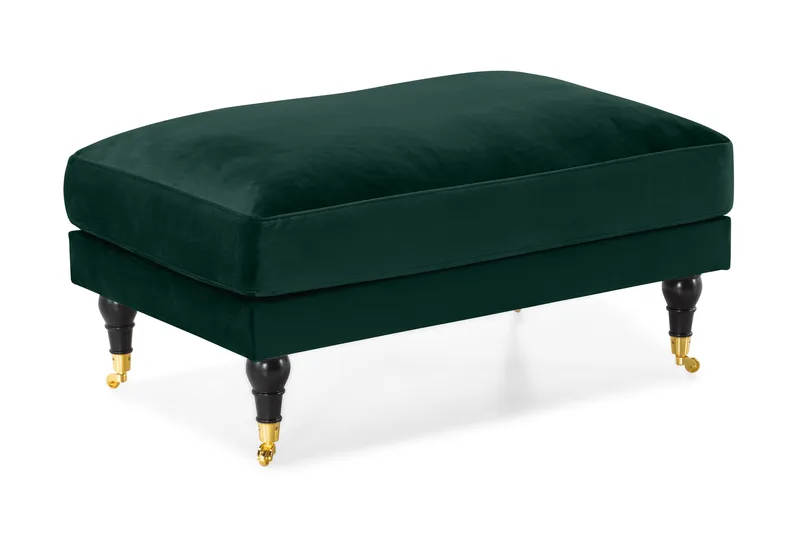 Andrew Fotpall Sammet - Mörkgrön/Mässing - Products - Möbler - Fåtölj & stolar - Pall & puff - Fotpallar