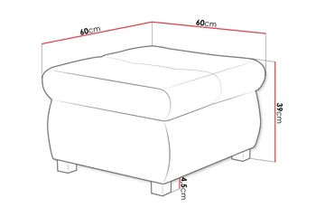Cerys Fotpall 60 cm - Svart/Grå - Products - Möbler - Fåtölj & stolar - Pall & puff - Fotpallar