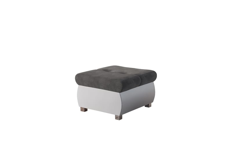 Cerys Fotpall 60 cm - Vit/Mörkgrå - Products - Möbler - Fåtölj & stolar - Pall & puff - Fotpallar