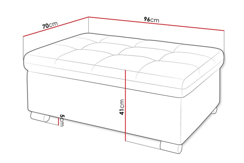 Dynir Fotpall 70 cm - Vit/Grå - Products - Möbler - Fåtölj & stolar - Pall & puff - Fotpallar