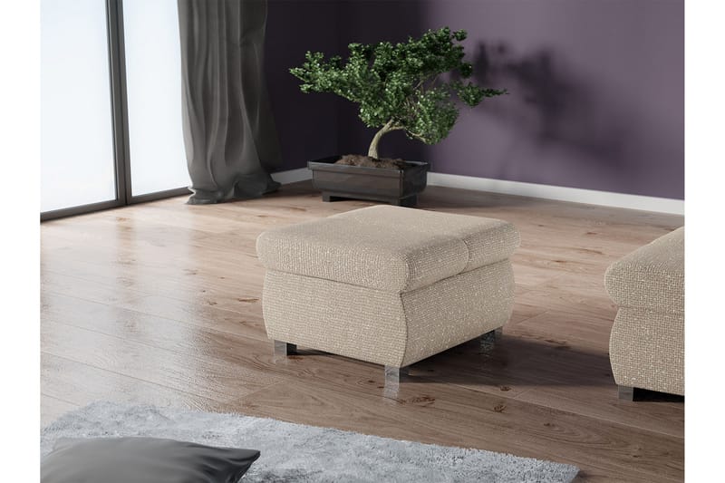 Gamal Fotpall 60 cm - Beige - Products - Möbler - Fåtölj & stolar - Pall & puff - Fotpallar