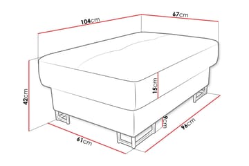 Reginia Fotpall 104 cm - Vit/Mörkgrå - Products - Möbler - Fåtölj & stolar - Pall & puff - Fotpallar