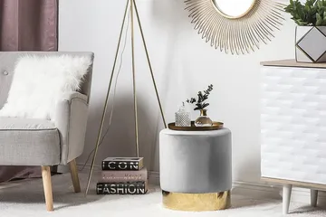 Sophia Sittpuff 39 cm - Grå - Products - Möbler - Fåtölj & stolar - Pall & puff - Sittpuff